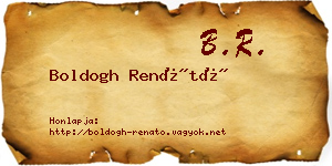 Boldogh Renátó névjegykártya